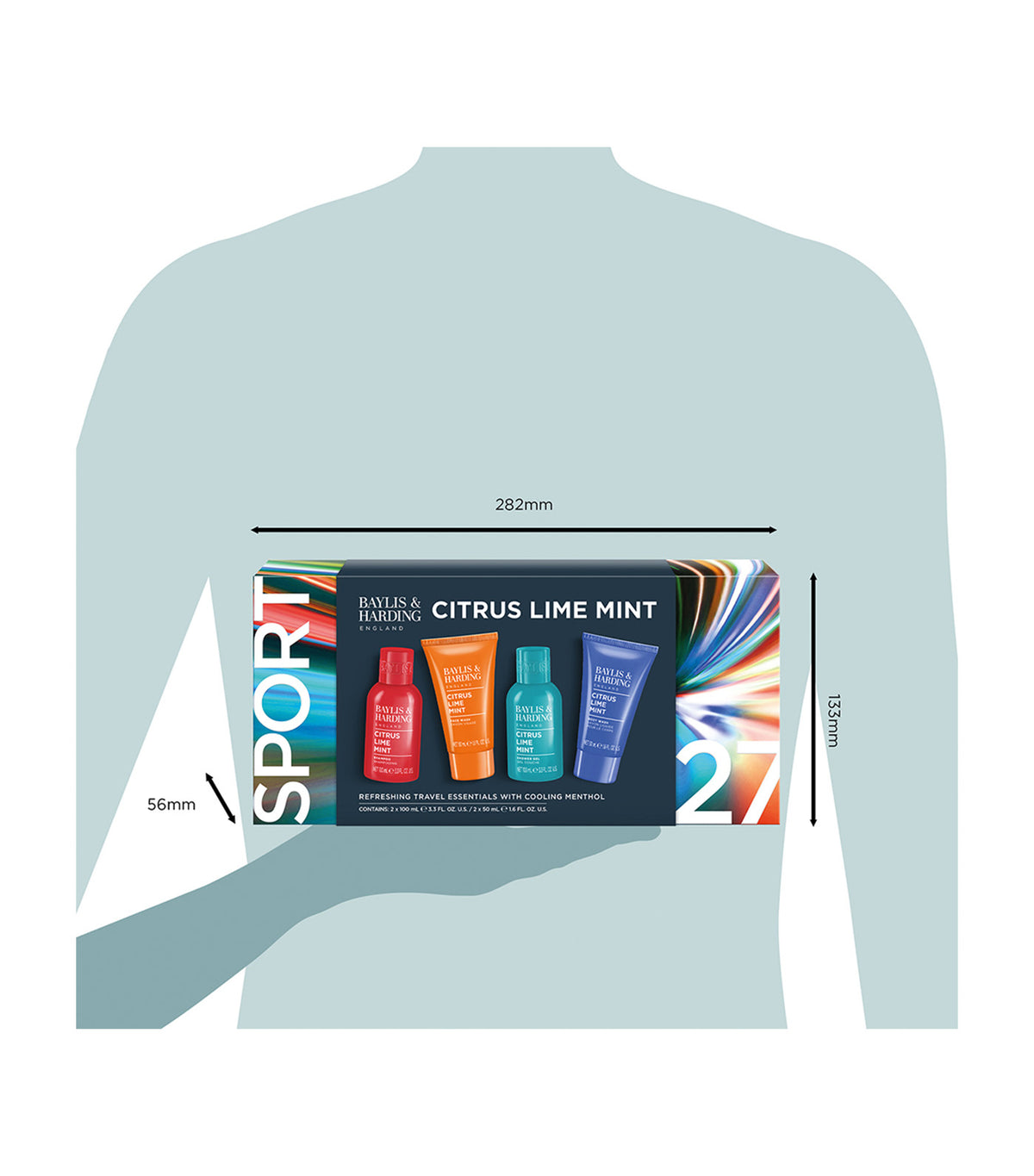 Citrus, Lime & Mint Mens Refreshing Travel Essentials Gift Set