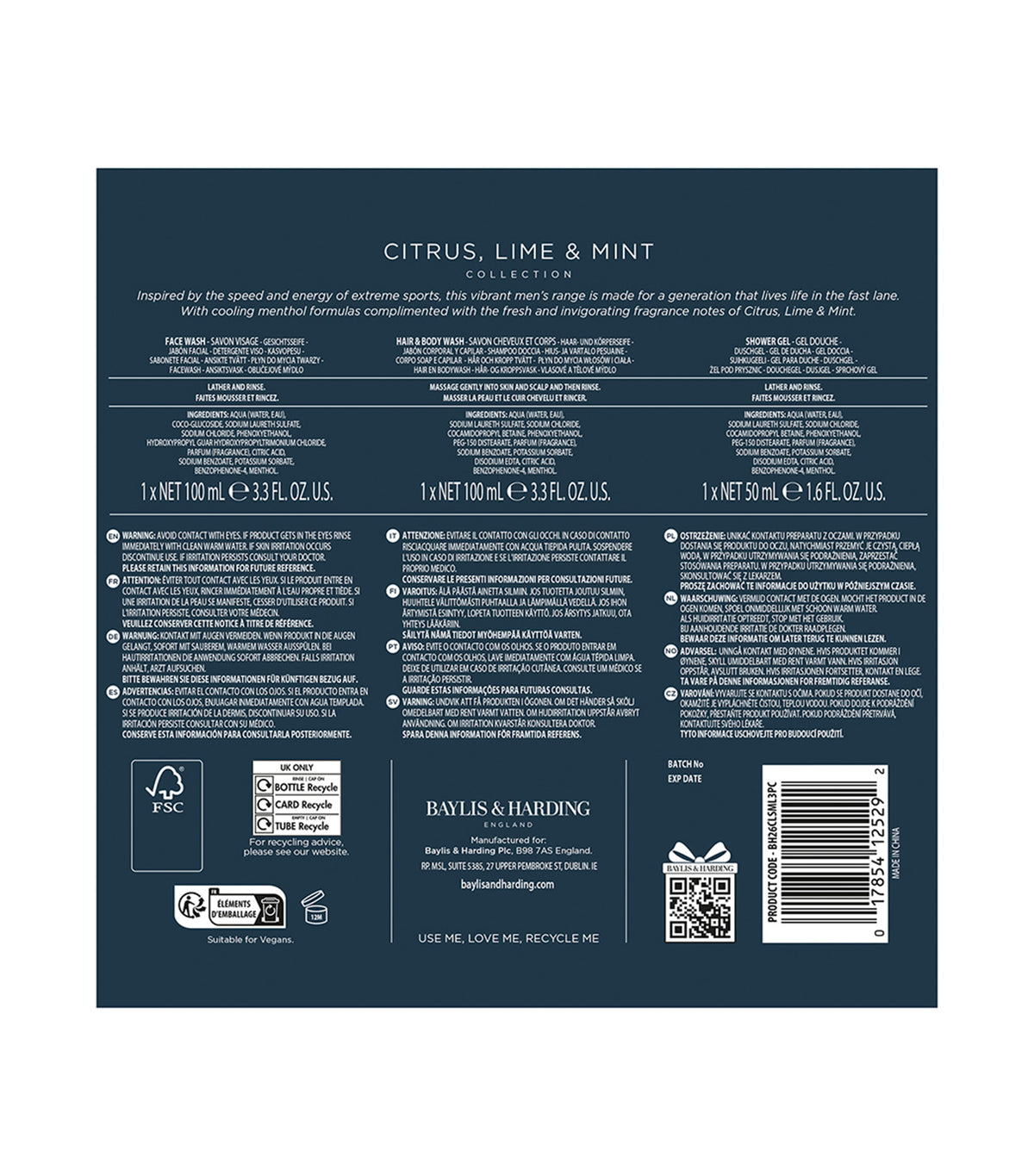 Citrus, Lime & Mint Men's Refreshing Essentials Trio Gift Set