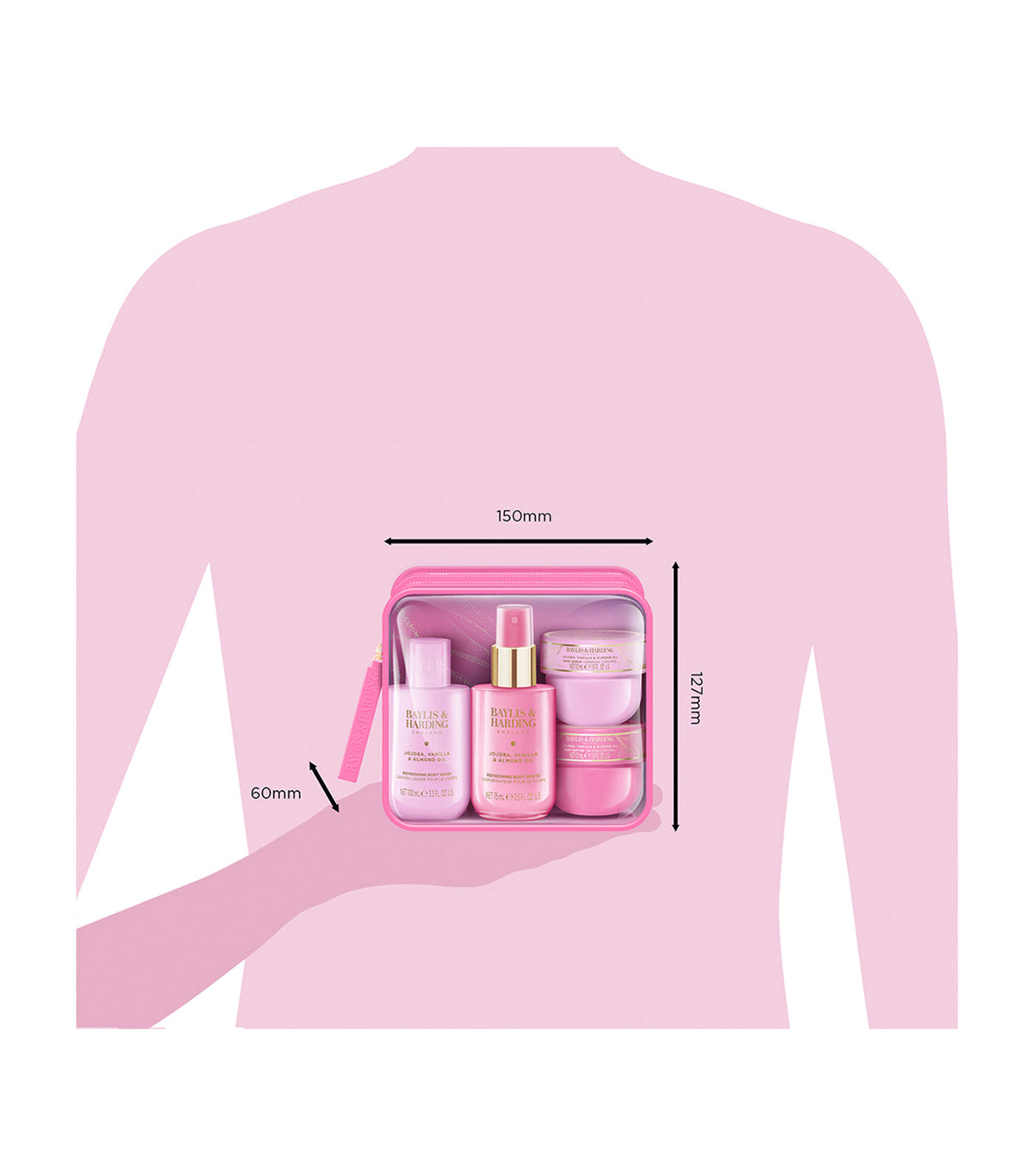 Jojoba, Vanilla & Almond Oil Luxury Travel Wash Bag Gift Set