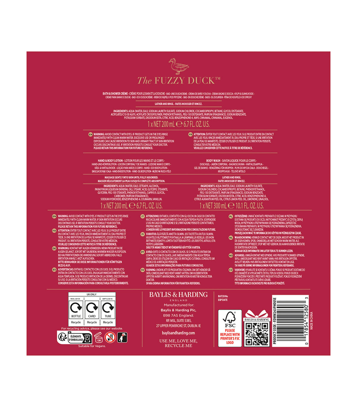 The Fuzzy Duck Winter Wonderland Luxury Body Care Gift Set