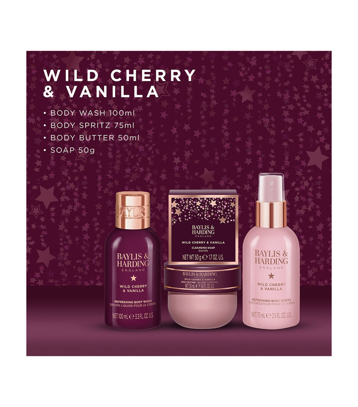 Wild Cherry & Vanilla Luxury Travel Wash Bag Gift Set