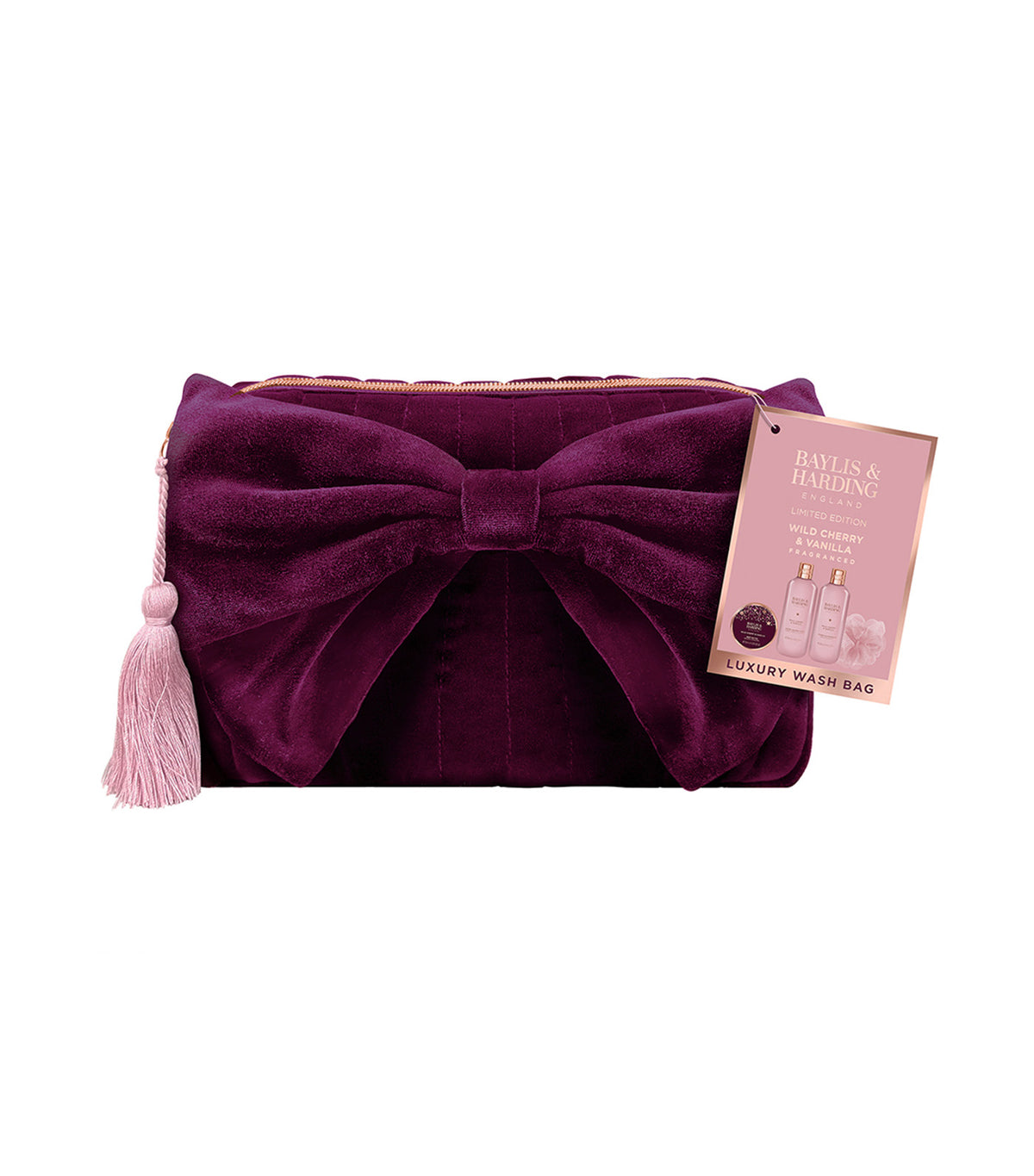 Wild Cherry and Vanilla Luxury Bow Wash Bag Gift Set