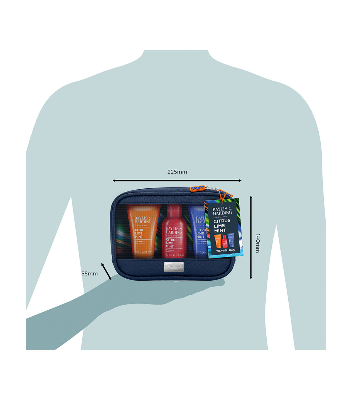 Citrus, Lime & Mint Mens Travel Bag Gift Set