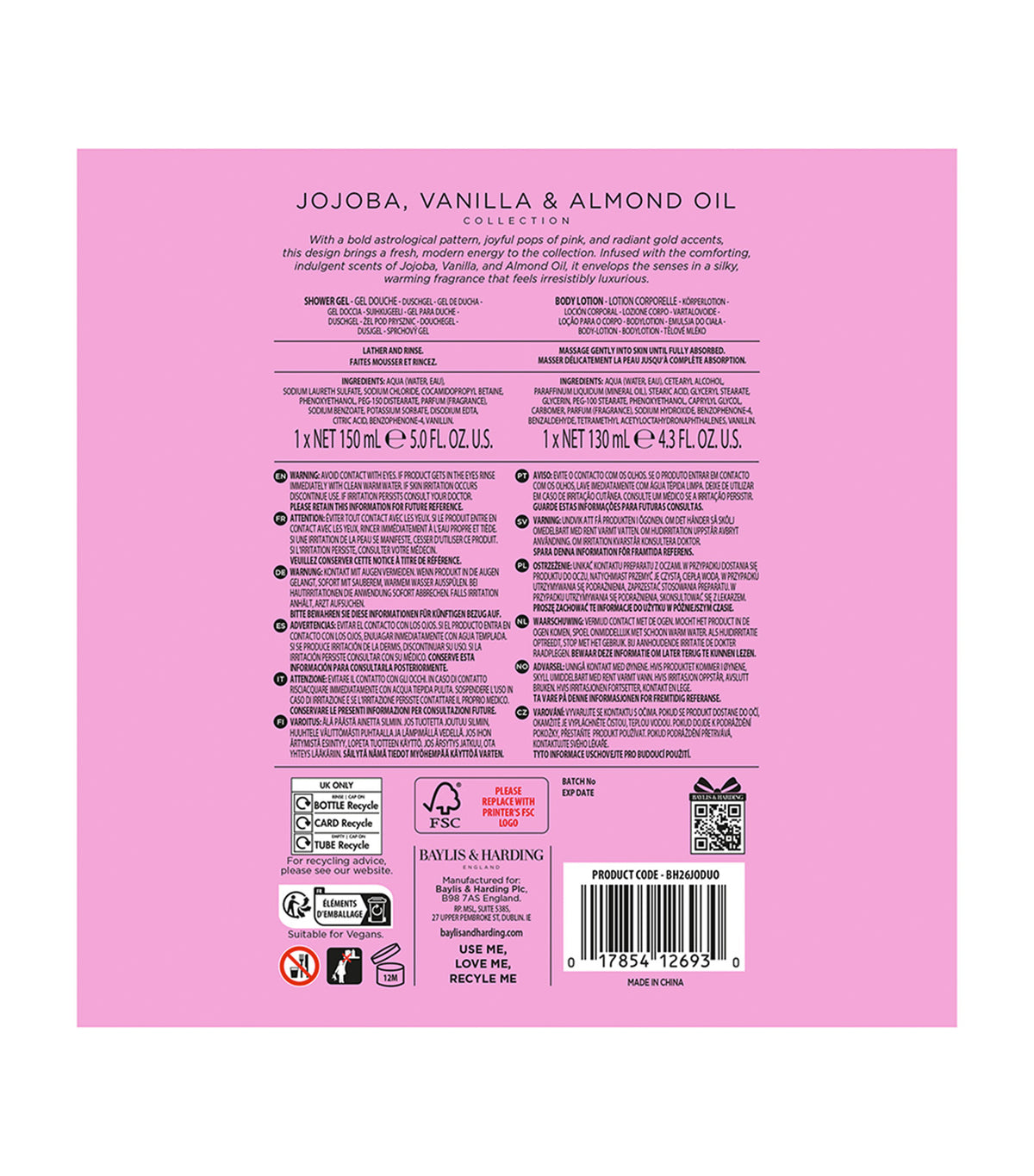 Jojoba, Vanilla & Almond Oil Luxury Body Pamper Duo Gift Set