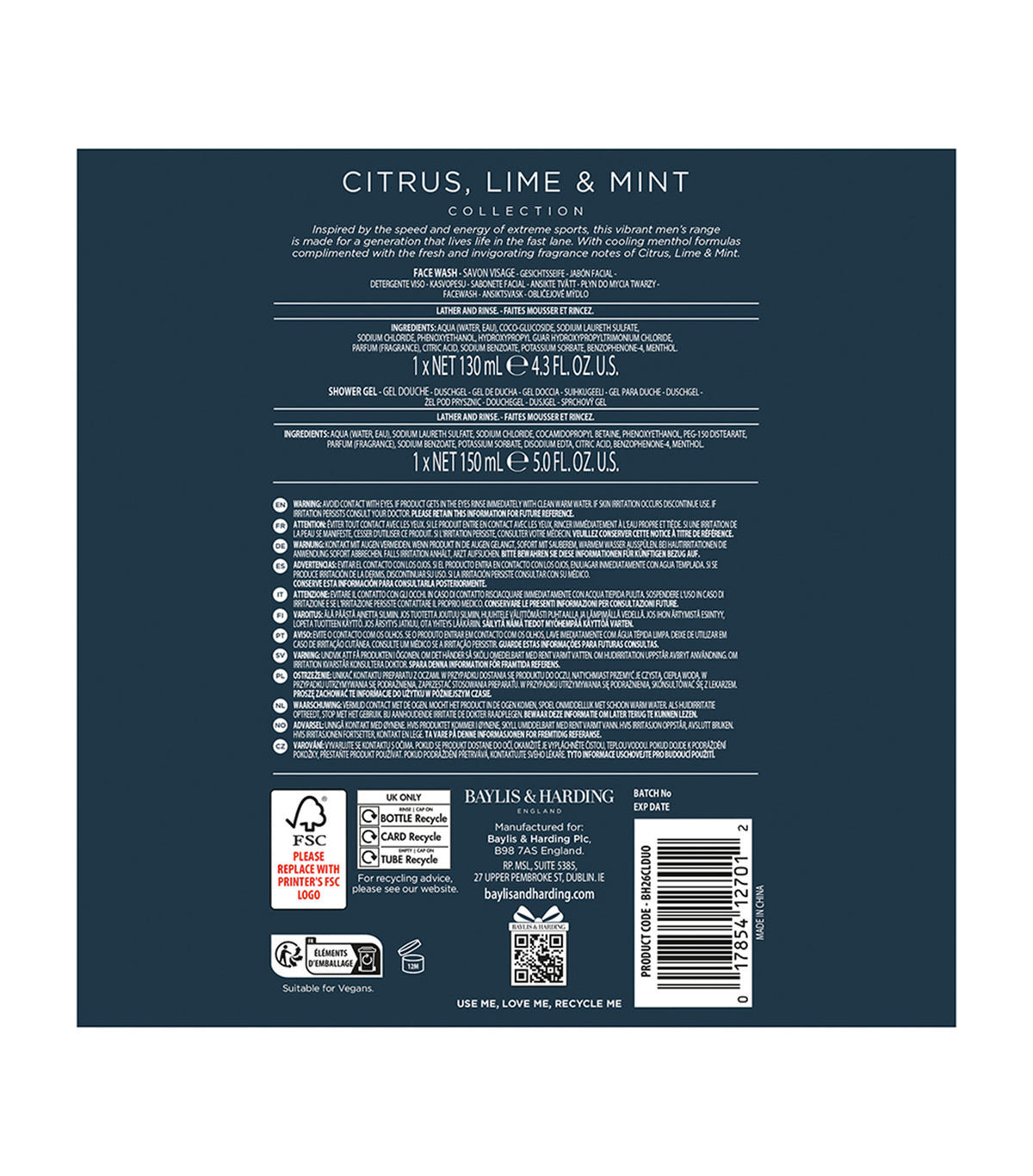 Citrus, Lime & Mint Men's Body Care Duo Gift Set