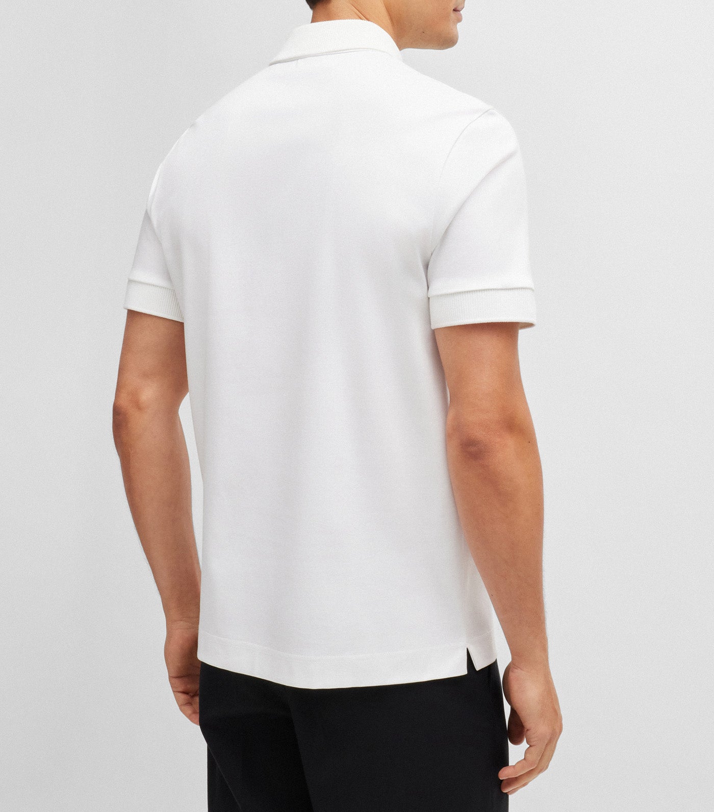 Mercerised-Cotton Polo Shirt with Double Monogram White