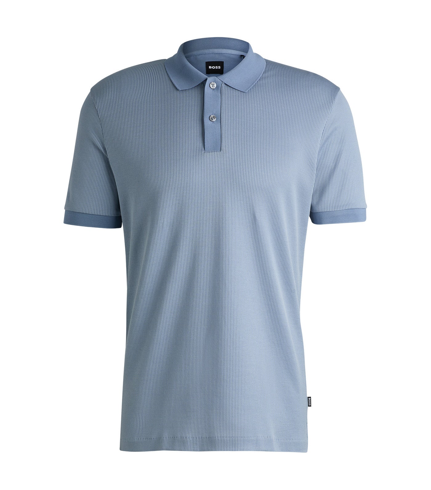 Structured-Cotton Polo Shirt with Solid Trims Open Blue