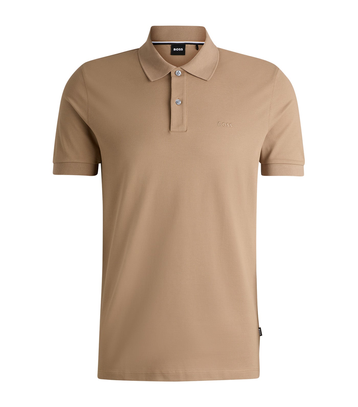 Pallas Cotton Polo Shirt with Embroidered Logo Open Beige