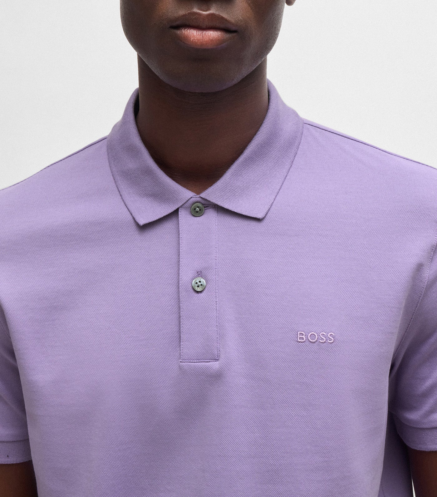 Pallas Cotton Polo Shirt with Embroidered Logo Light Purple