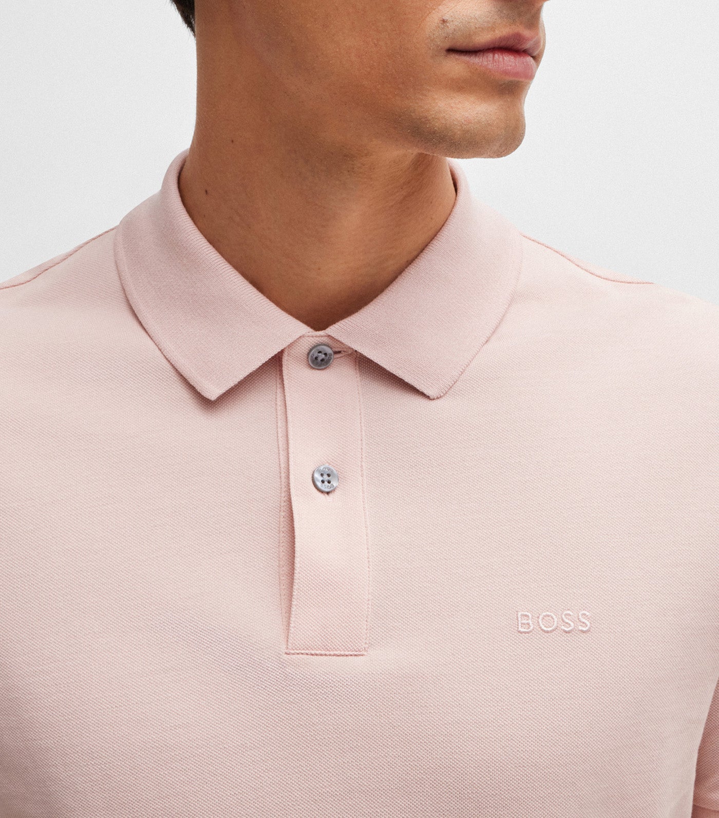 Pallas Cotton Polo Shirt with Embroidered Logo Light Pink