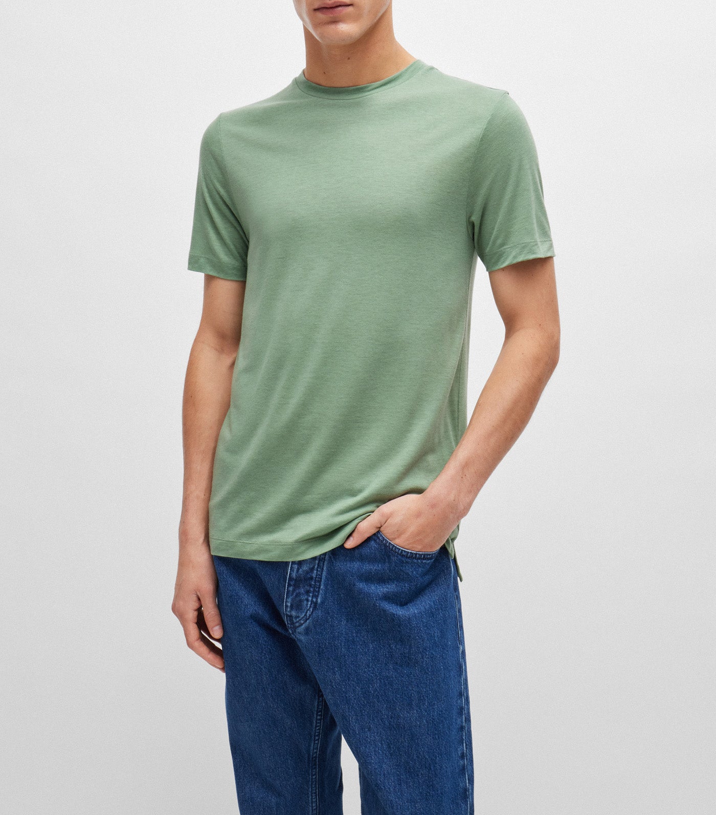 Slim-Fit T-Shirt in Performance Fabric Open Green