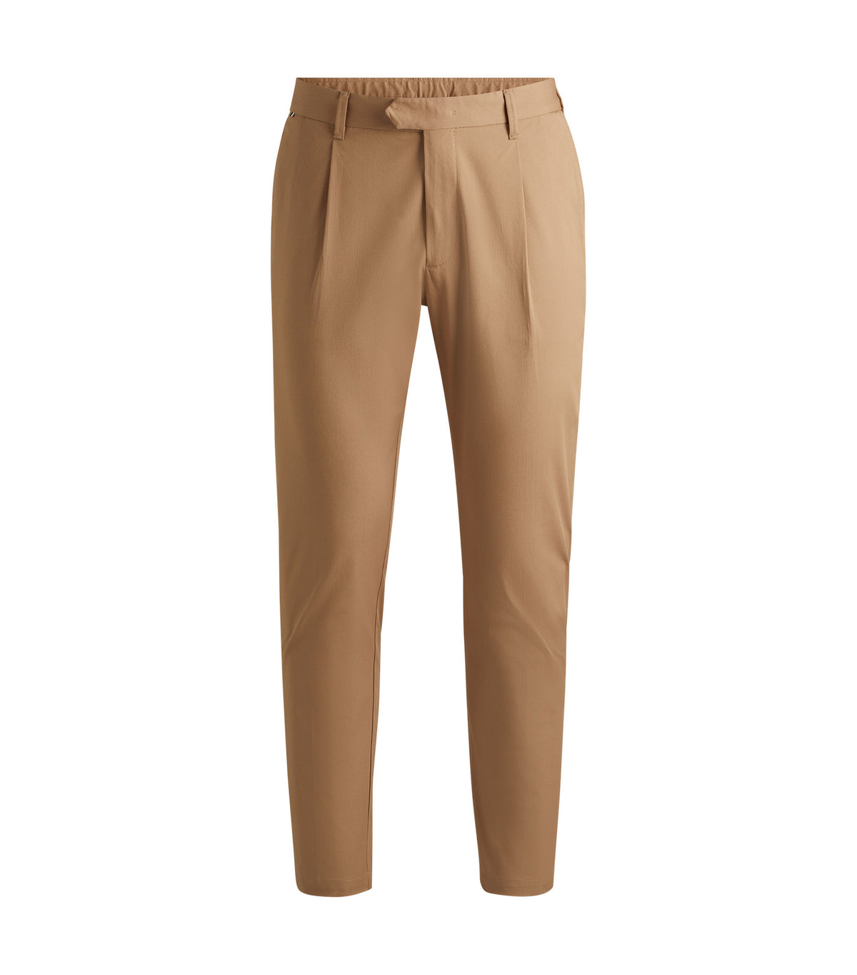 Boss Rustan BOSS Regular-Fit Trousers in Stretch-Cotton Dobby Open Beige | Rustan's