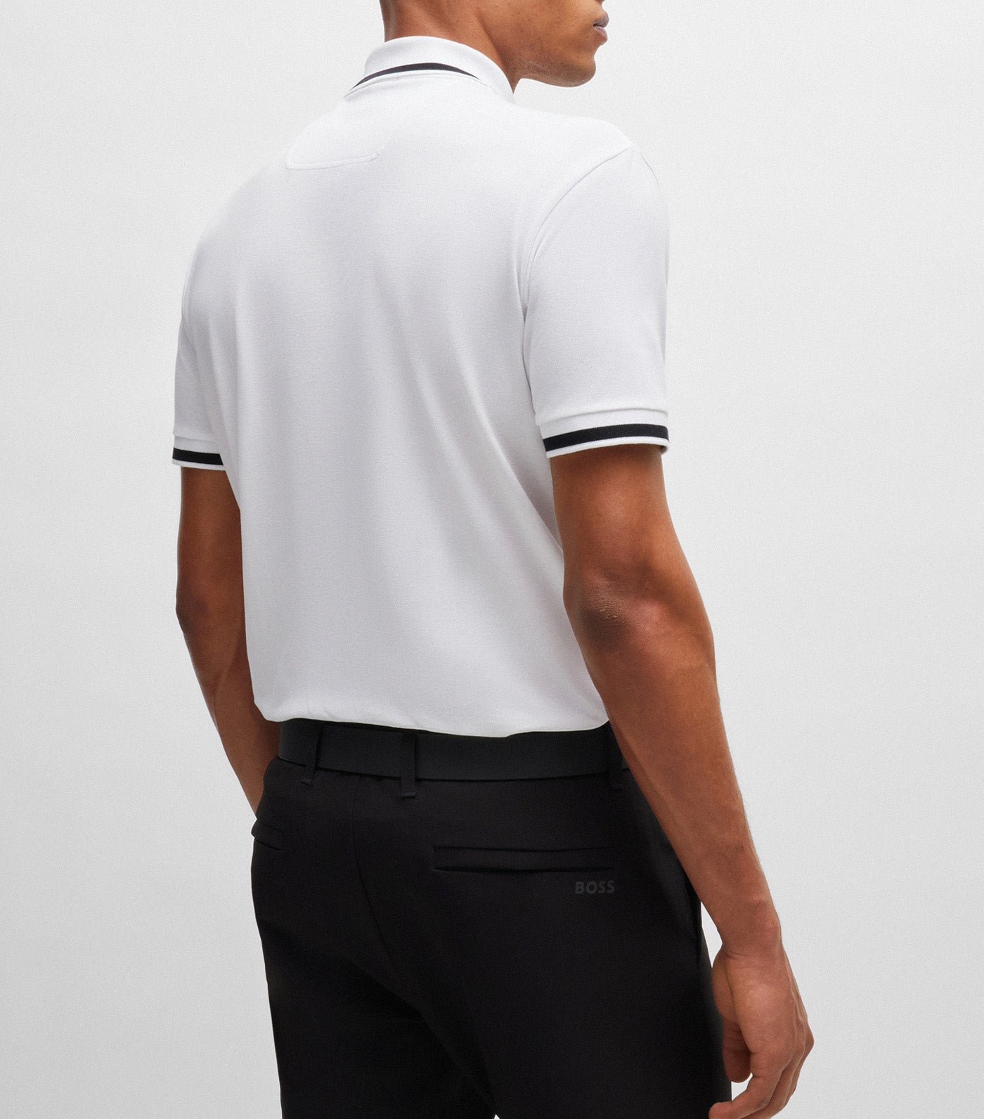 Paddy 1 Cotton-Blend Polo Shirt With Stripes And Logo White