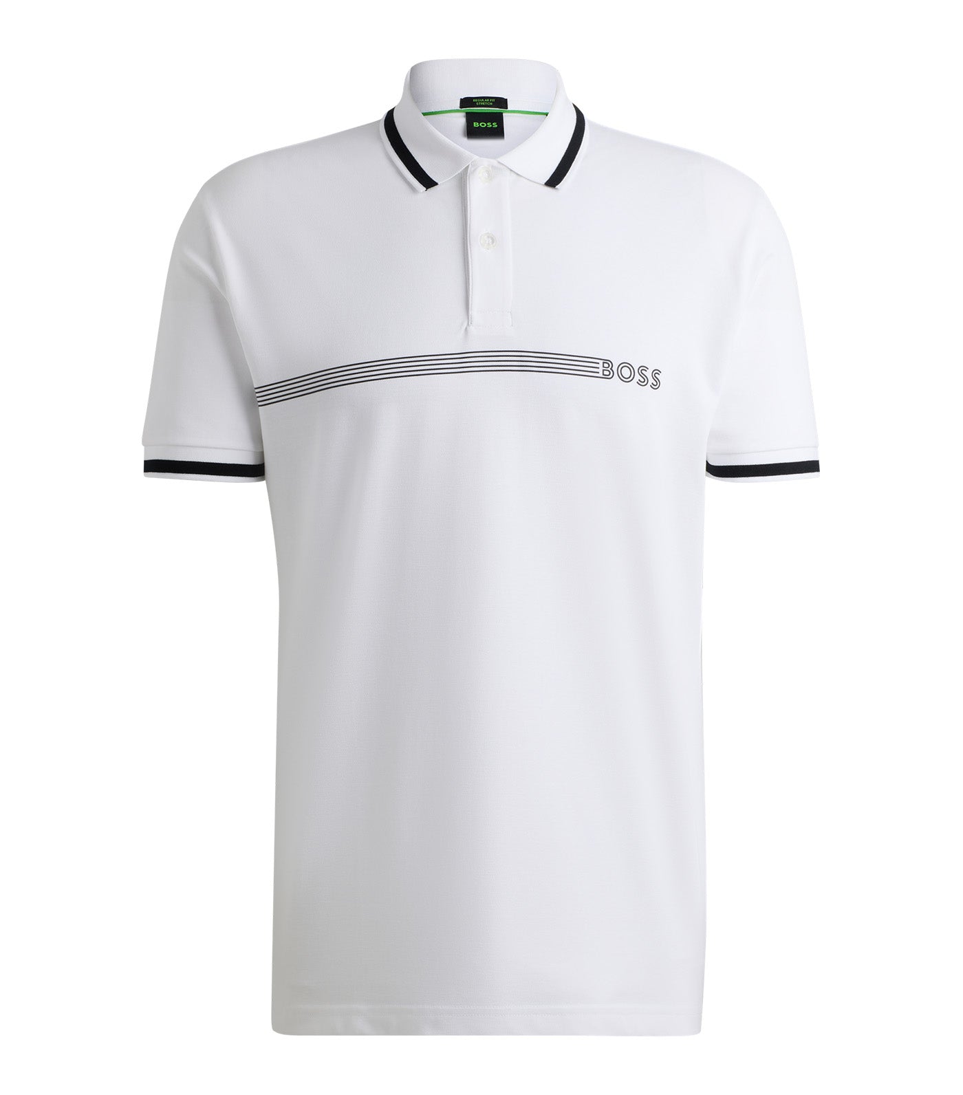 Paddy 1 Cotton-Blend Polo Shirt With Stripes And Logo White