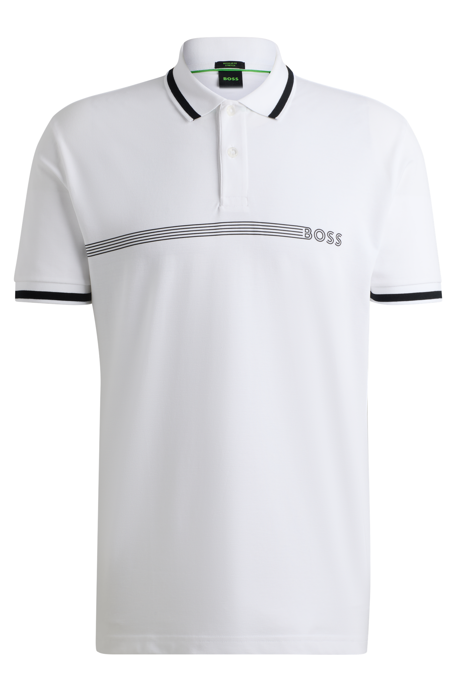 Paddy 1 Cotton-Blend Polo Shirt With Stripes And Logo White