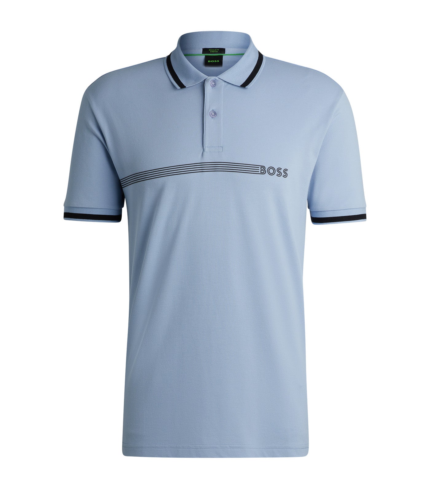 Paddy 1 Cotton-Blend Polo Shirt With Stripes And Logo Open Blue