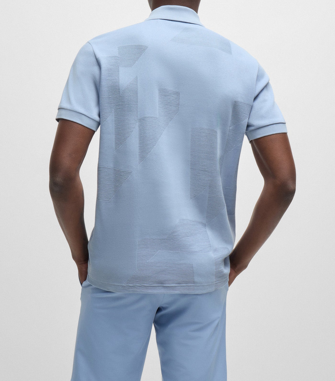 Paddy 7 Relaxed-Fit Polo Shirt In Cotton Jacquard With Logo Open Blue