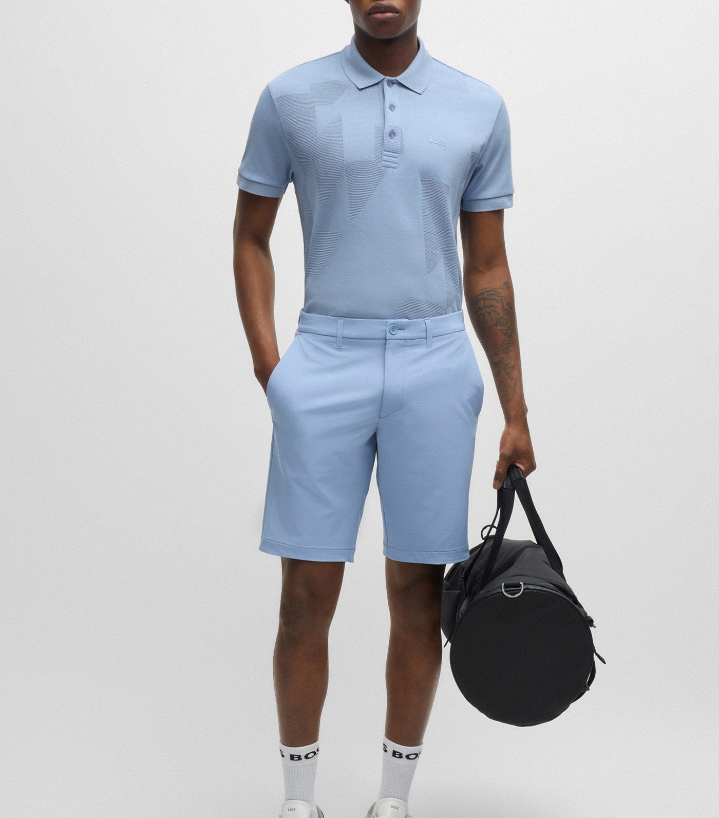 Paddy 7 Relaxed-Fit Polo Shirt In Cotton Jacquard With Logo Open Blue