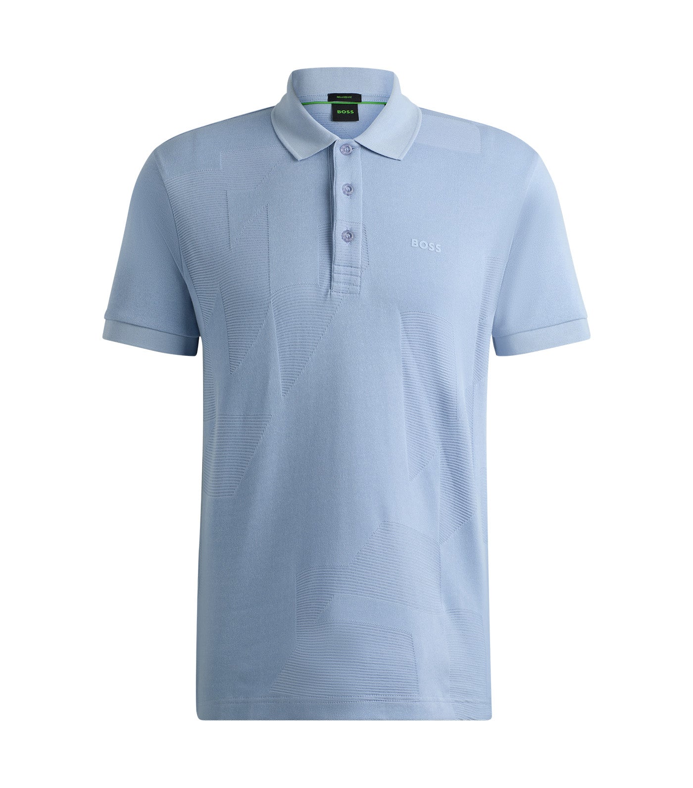 Paddy 7 Relaxed-Fit Polo Shirt In Cotton Jacquard With Logo Open Blue