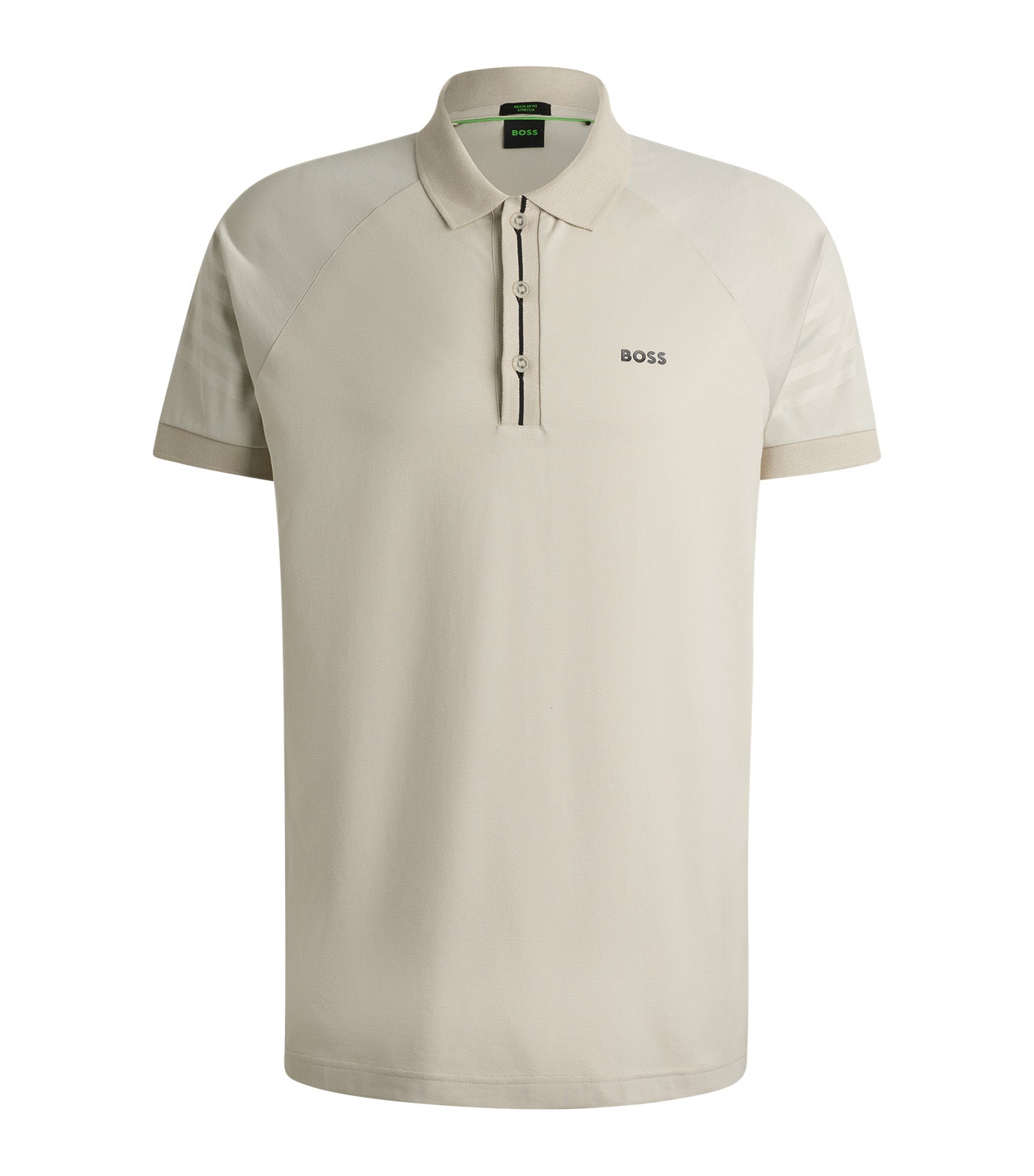 Paddy 2 Cotton-Blend Polo Shirt With Embossed Stripe Artwork Light Beige