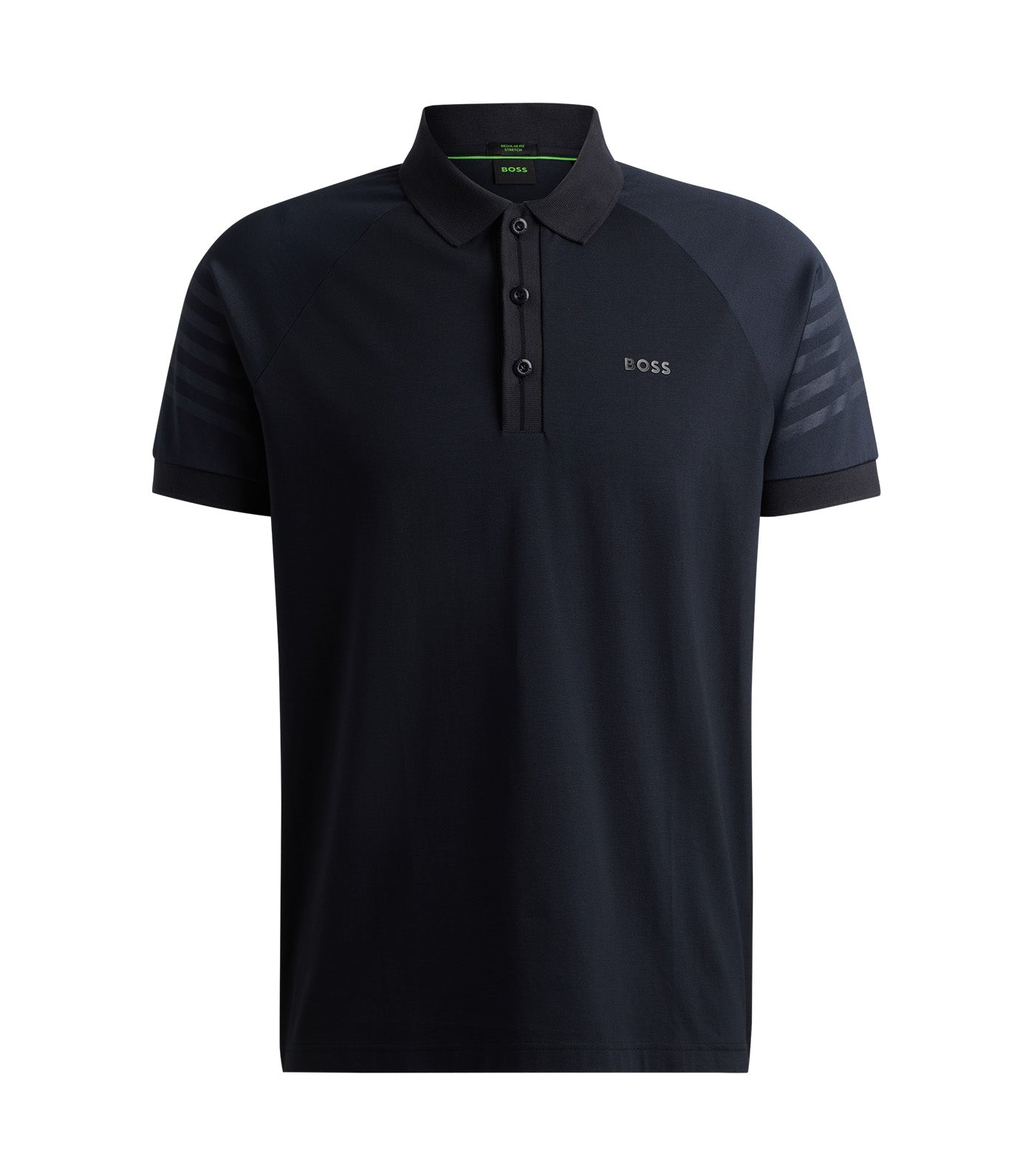 Paddy 2 Cotton-Blend Polo Shirt With Embossed Stripe Artwork Dark Blue