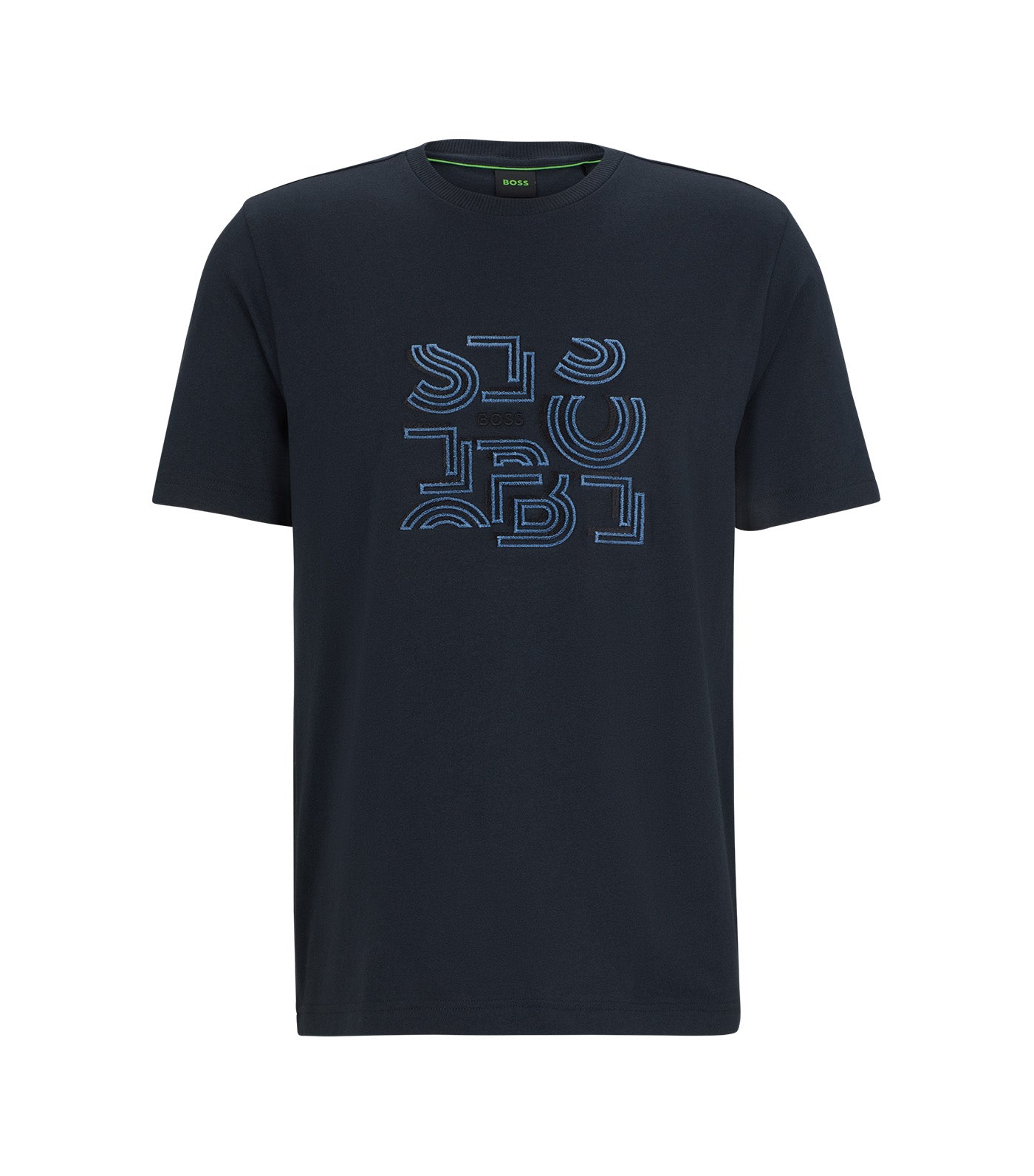 Tee 4 Cotton-Jersey Regular-Fit T-Shirt With Typographic Artwork Dark Blue