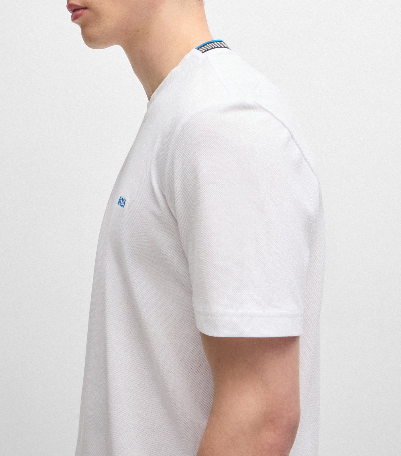 Taddy Cotton-Piqué T-Shirt With Oxford-Jacquard Back Collar Natural