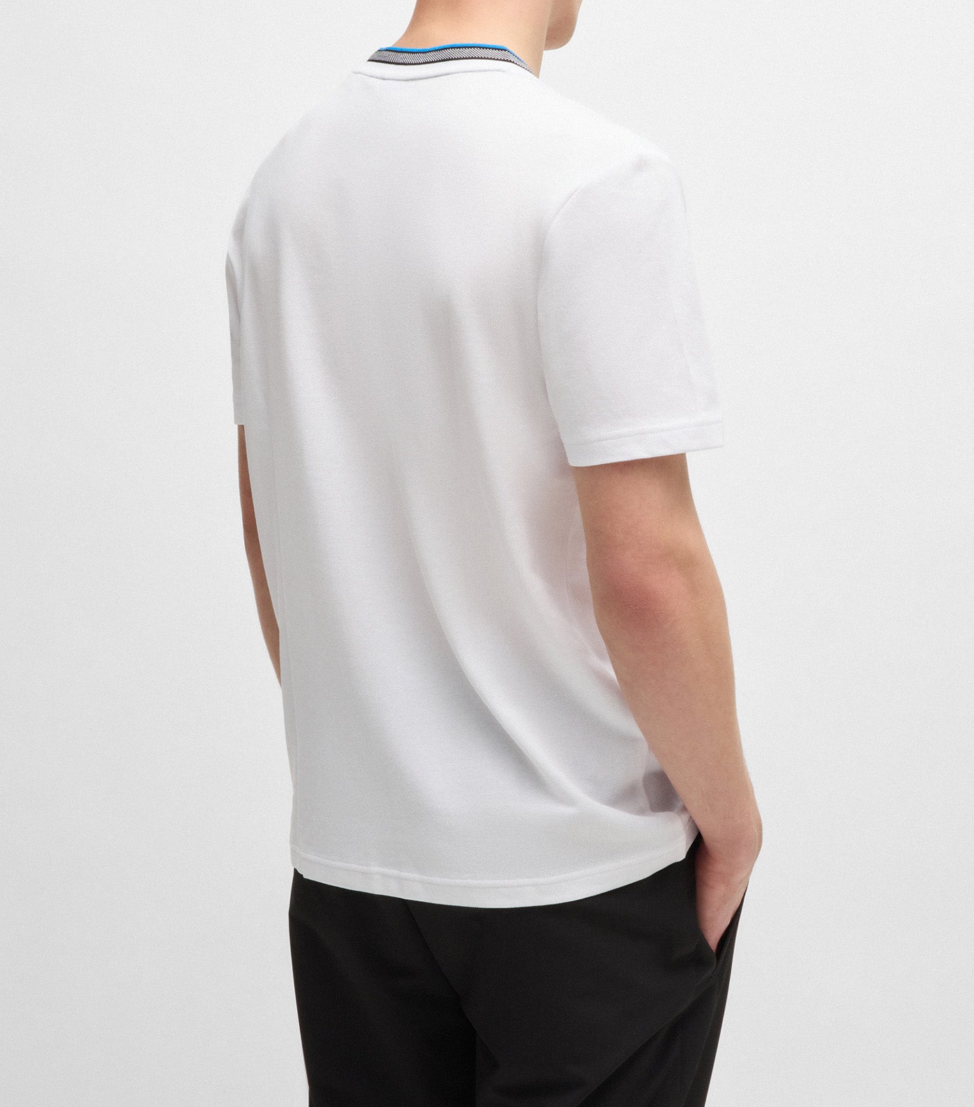 Taddy Cotton-Piqué T-Shirt With Oxford-Jacquard Back Collar Natural