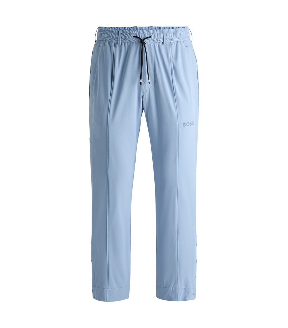 BOSS T_League Relaxed-Fit Trousers With Double-Monogram Badge Open Blue ...