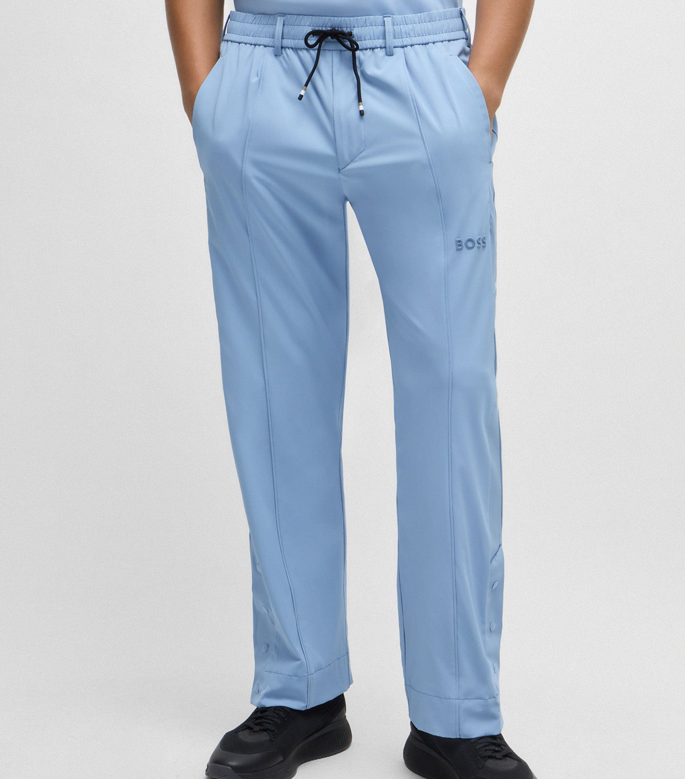 T_League Relaxed-Fit Trousers With Double-Monogram Badge Open Blue