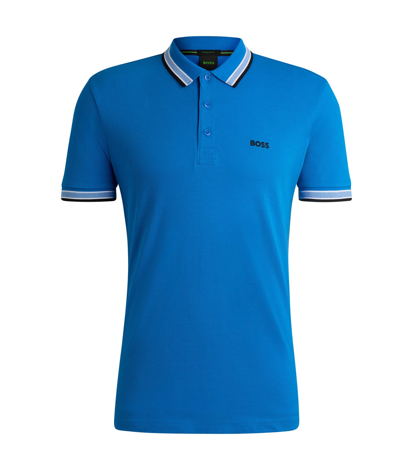 Paddy 4166 Cotton-Piqué Polo Shirt With Contrast Logo Open Blue