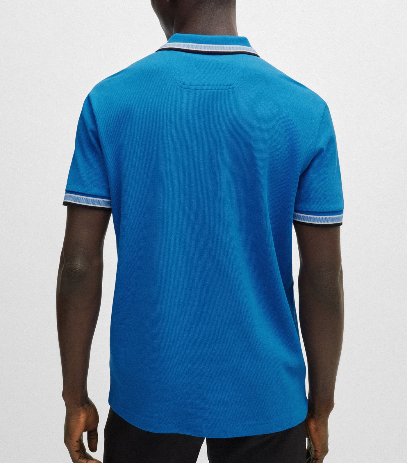 Paddy 4166 Cotton-Piqué Polo Shirt With Contrast Logo Open Blue