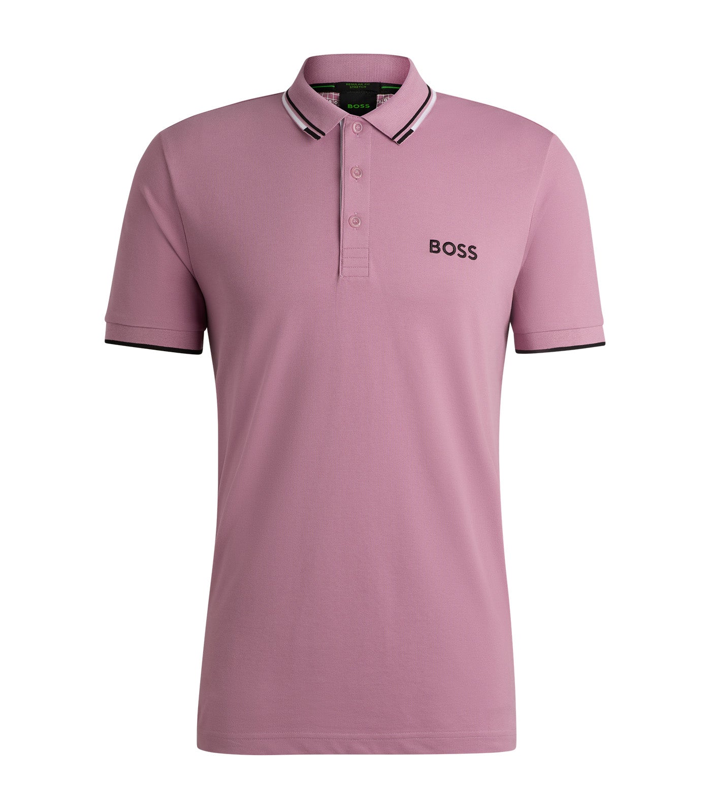 Paddy Pro Cotton-Blend Polo Shirt With Contrast Logos Light Purple