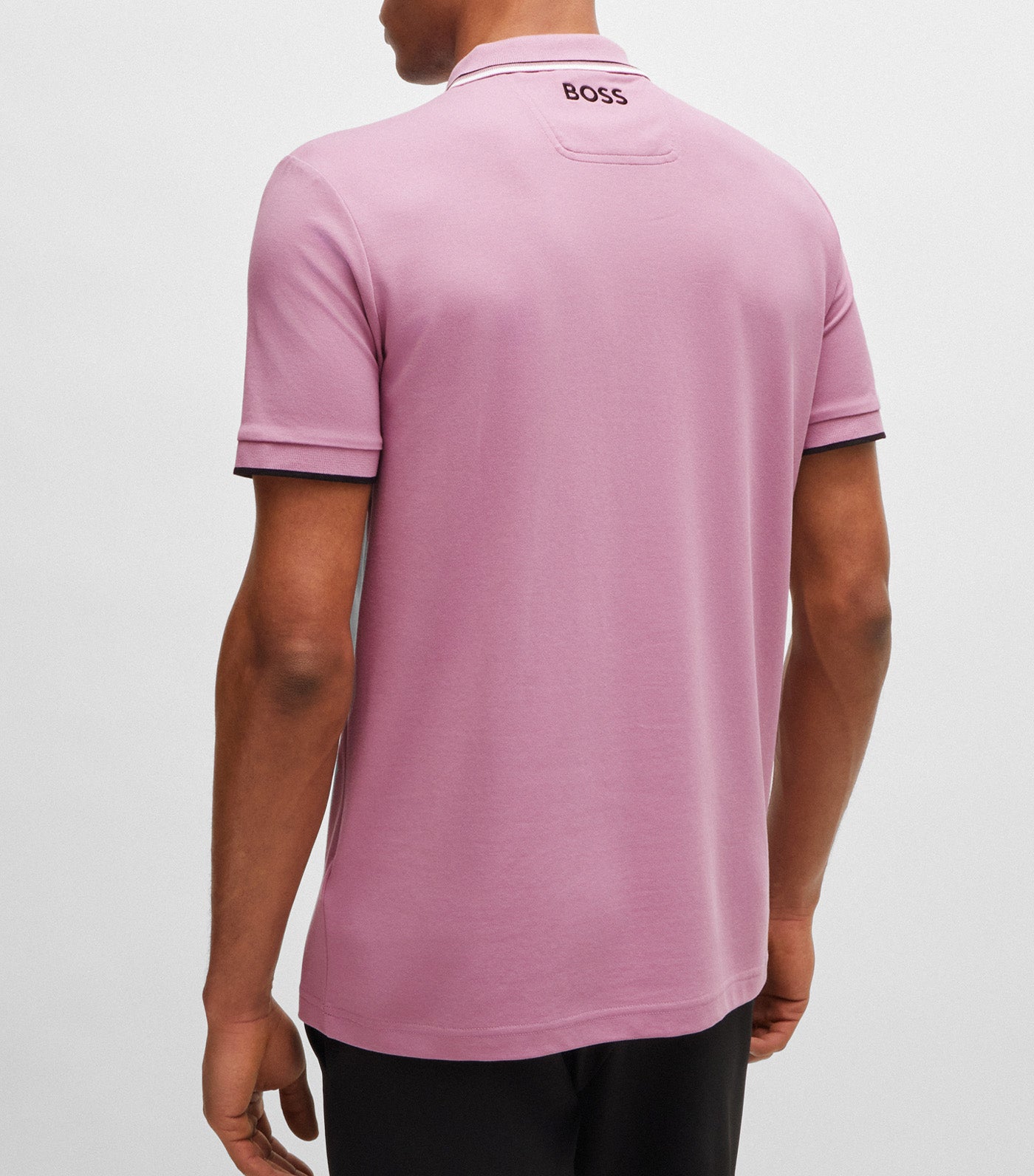 Paddy Pro Cotton-Blend Polo Shirt With Contrast Logos Light Purple