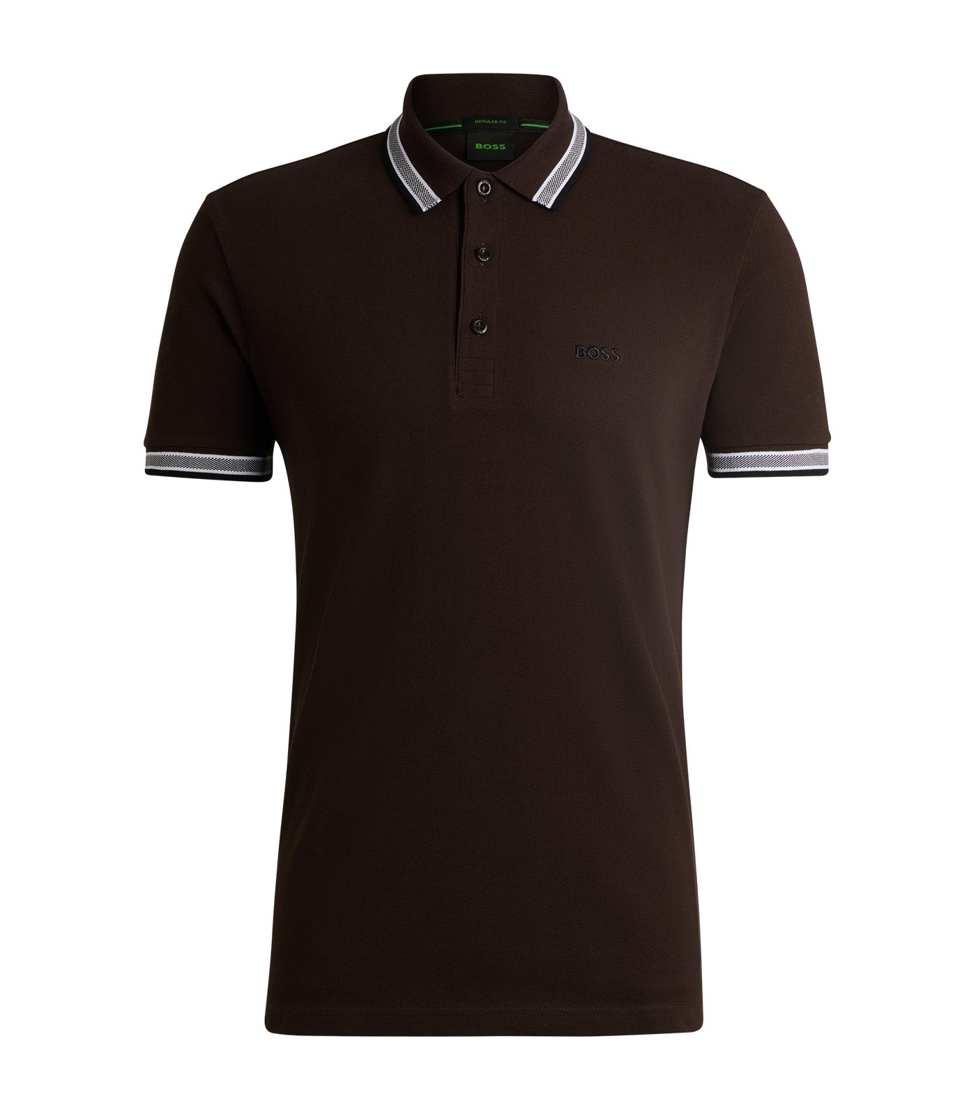 Paddy 4166 Cotton-Piqué Polo Shirt With Contrast Logo Brown