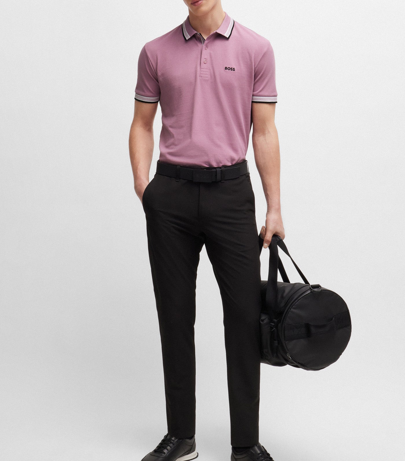 Paddy 4166 Cotton-Piqué Polo Shirt With Contrast Logo Light Purple