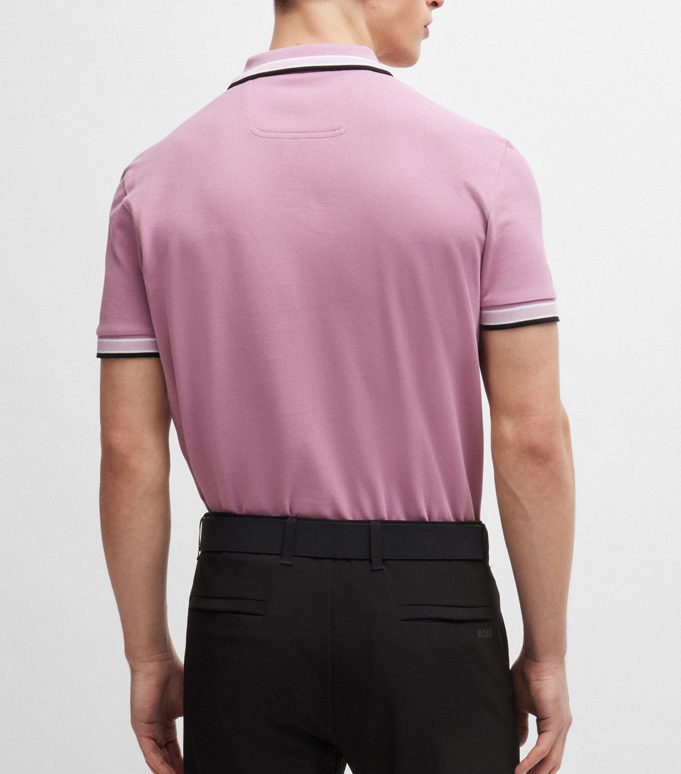 Paddy 4166 Cotton-Piqué Polo Shirt With Contrast Logo Light Purple