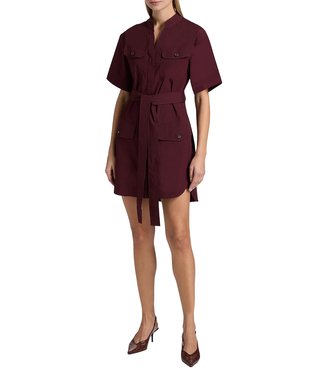 Quinn Mini-Shirtdress Plum