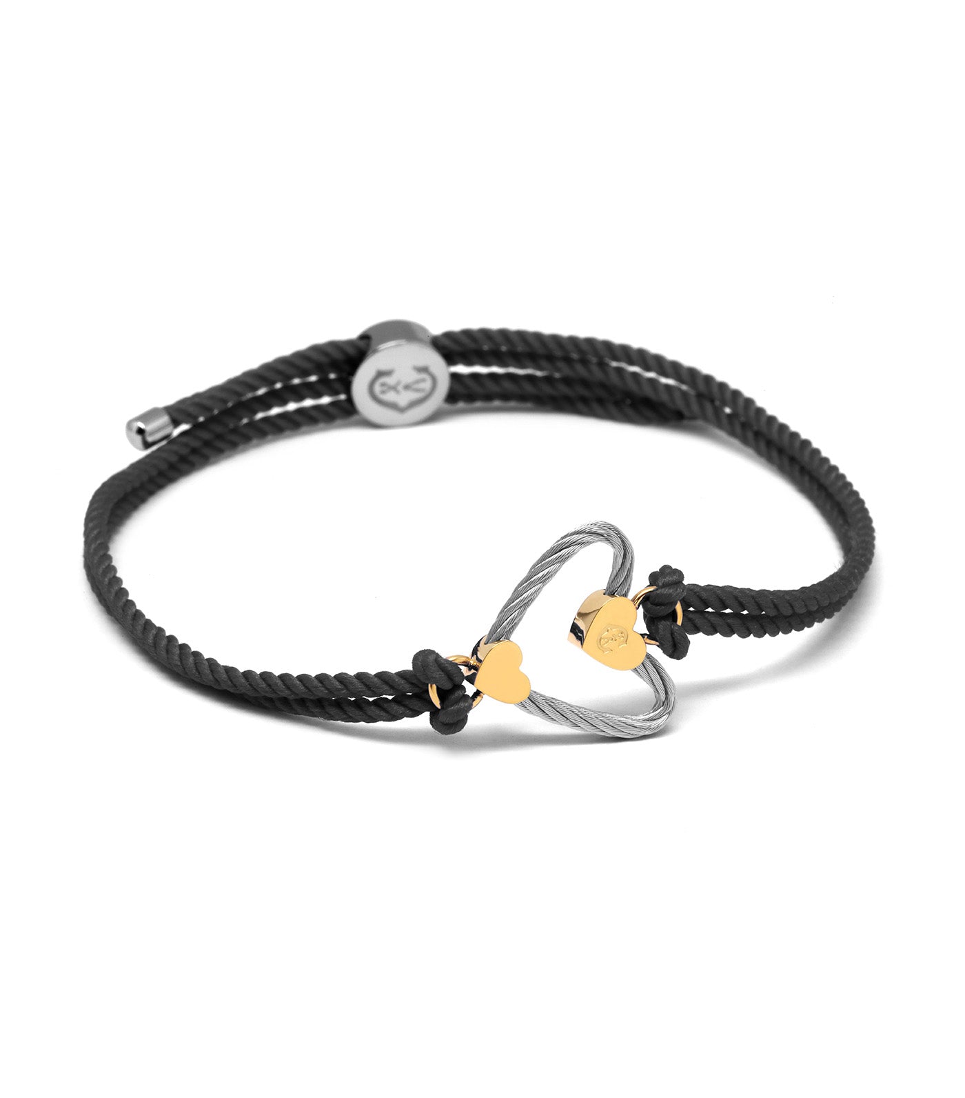 Marina Heart Bracelet Black/Yellow Gold
