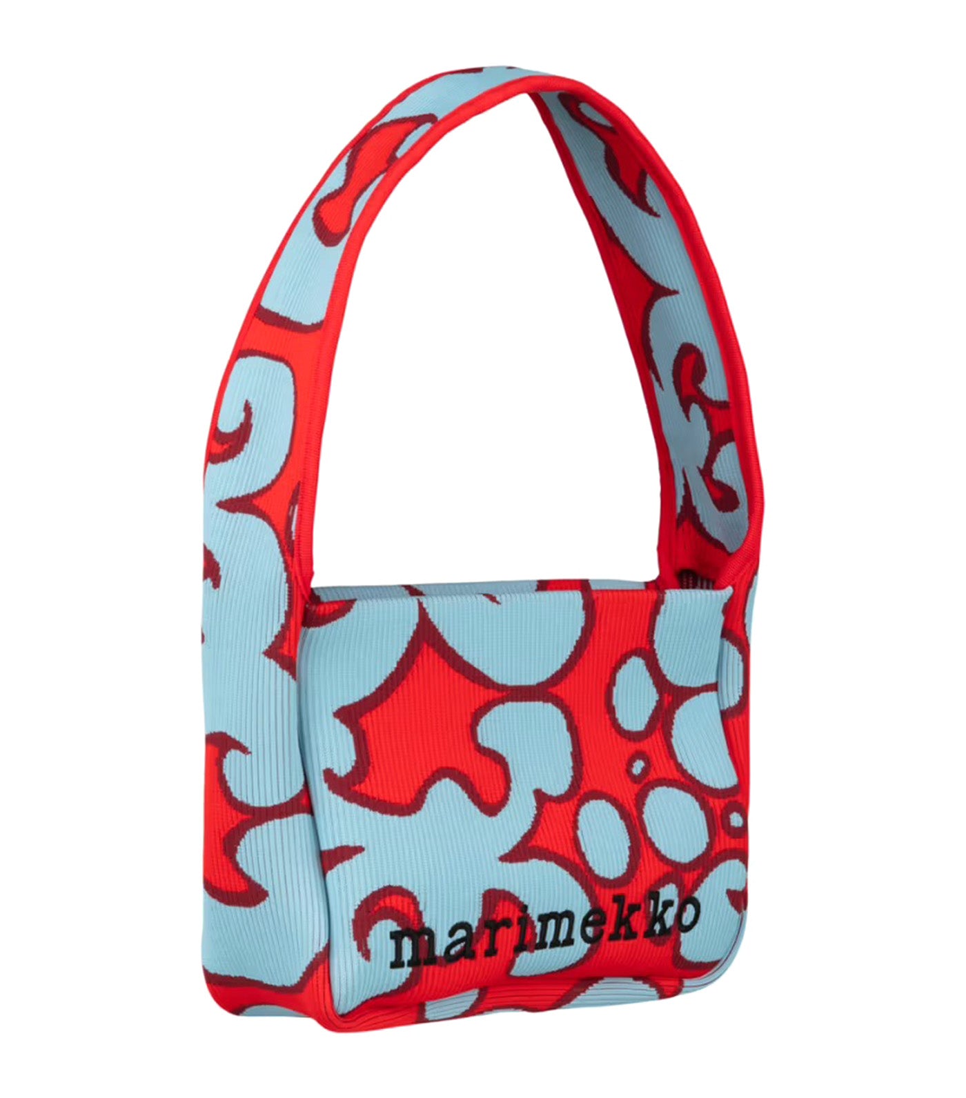 Knitted Shoulder Bag Keidas Light Blue/Red