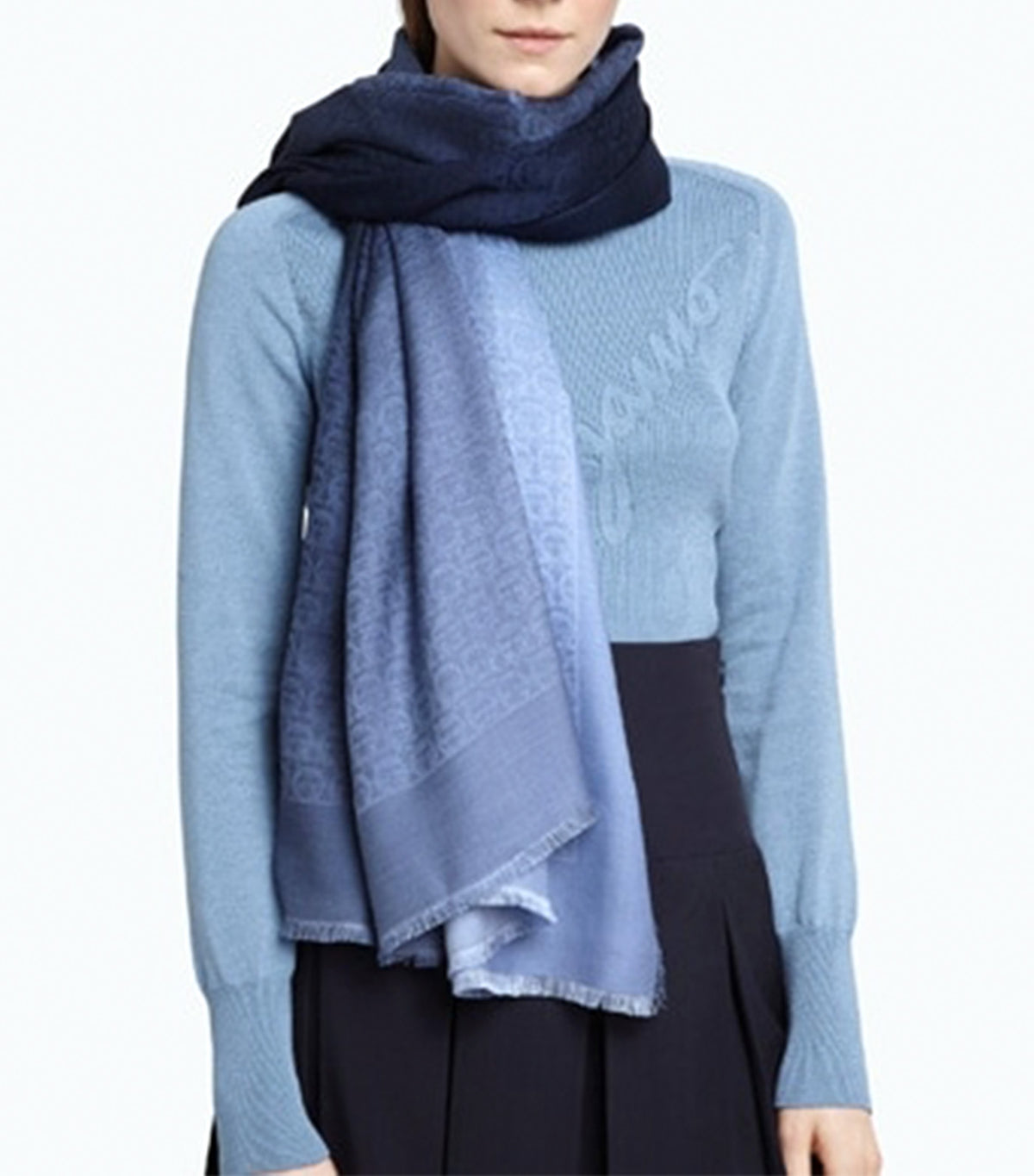 Gancini Shawl Ocean Blue/Light Blue