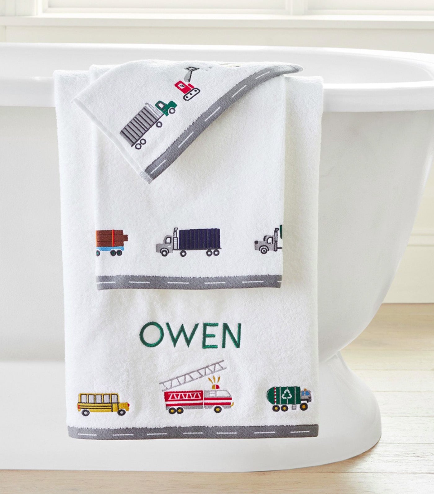 Busy Trucks Bath Towels