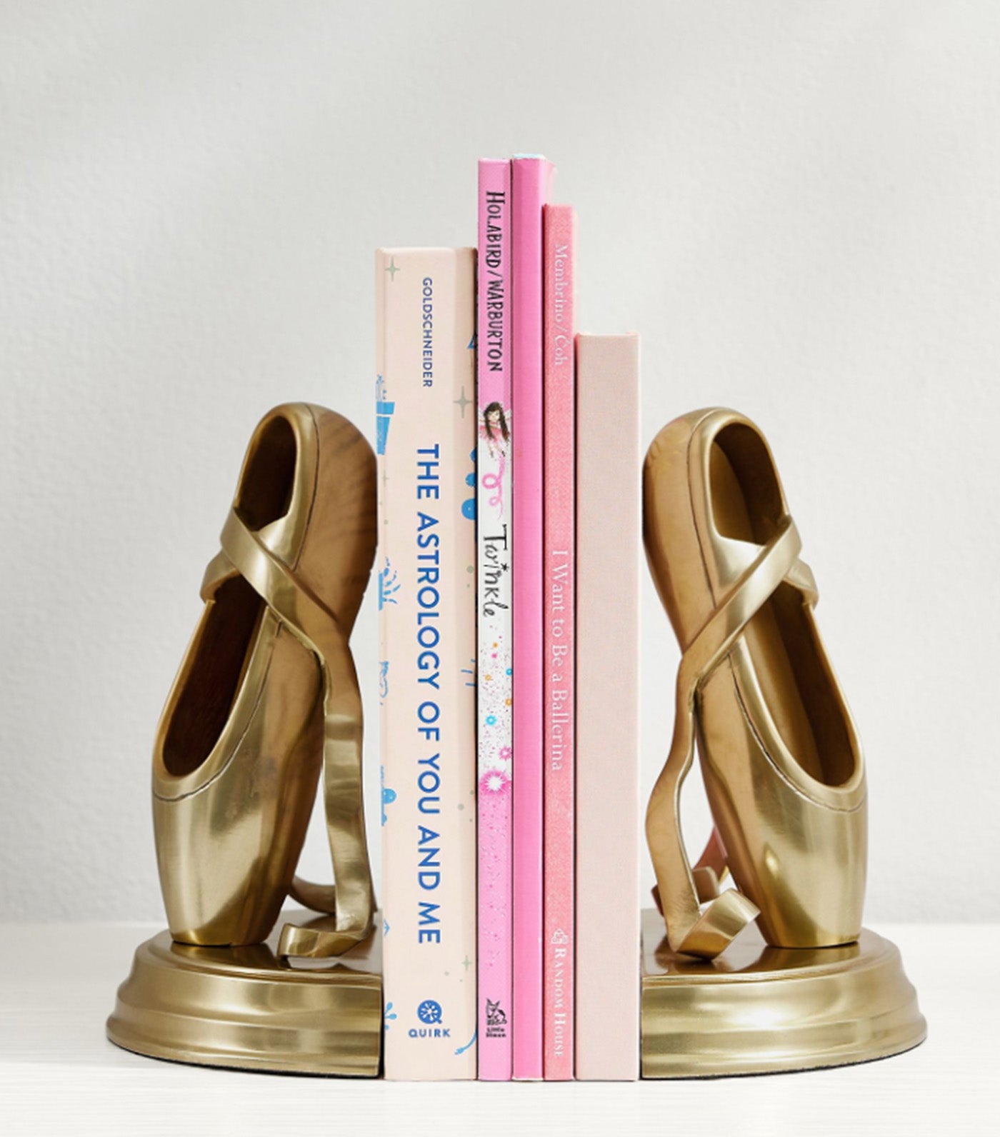 Ballet Slipper Bookends Gold