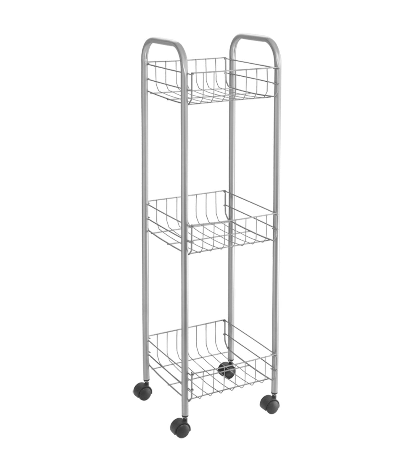 3T Bathroom Rolling Cart Silver