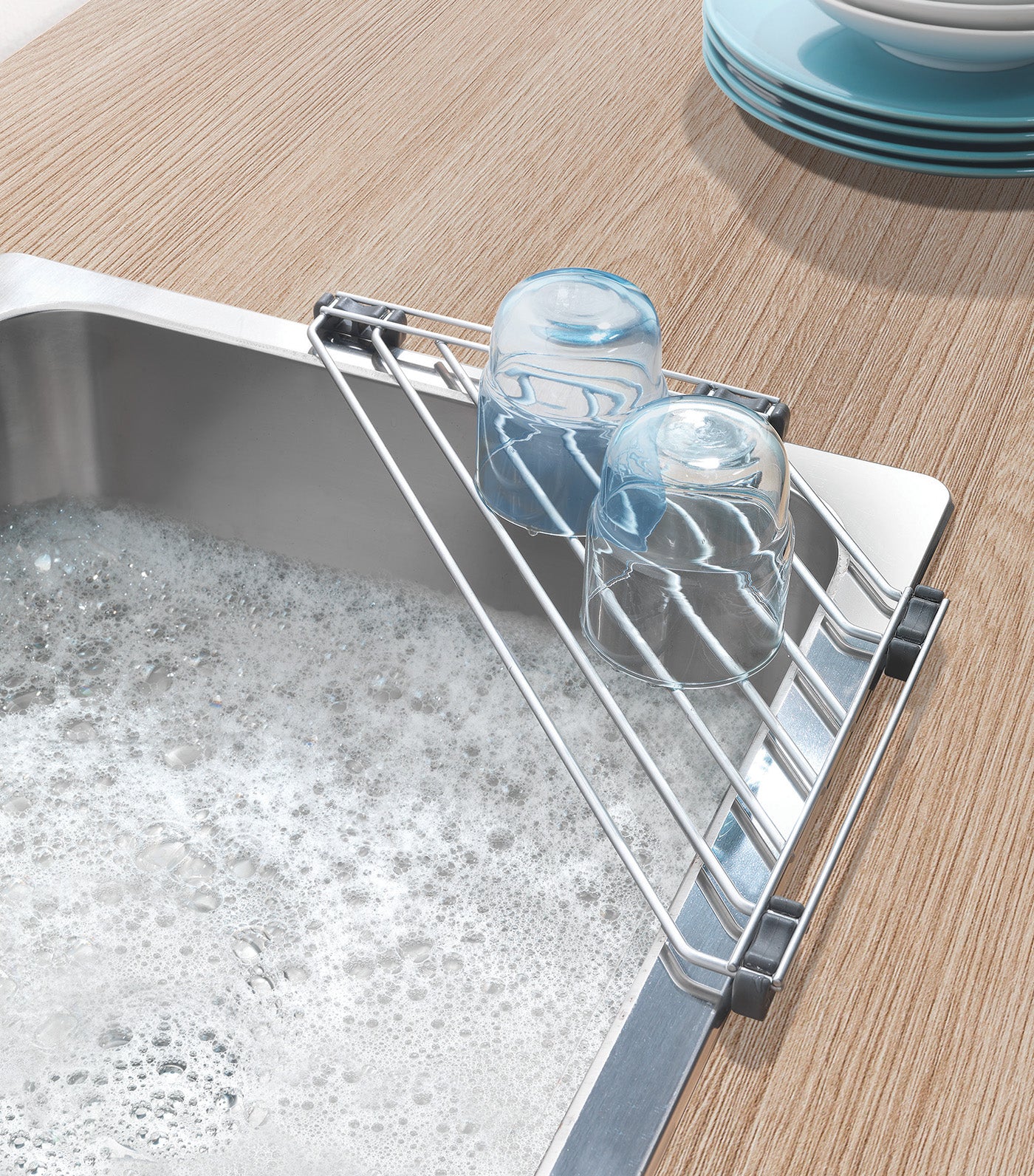 Angle Dish Drainer Corner Silver