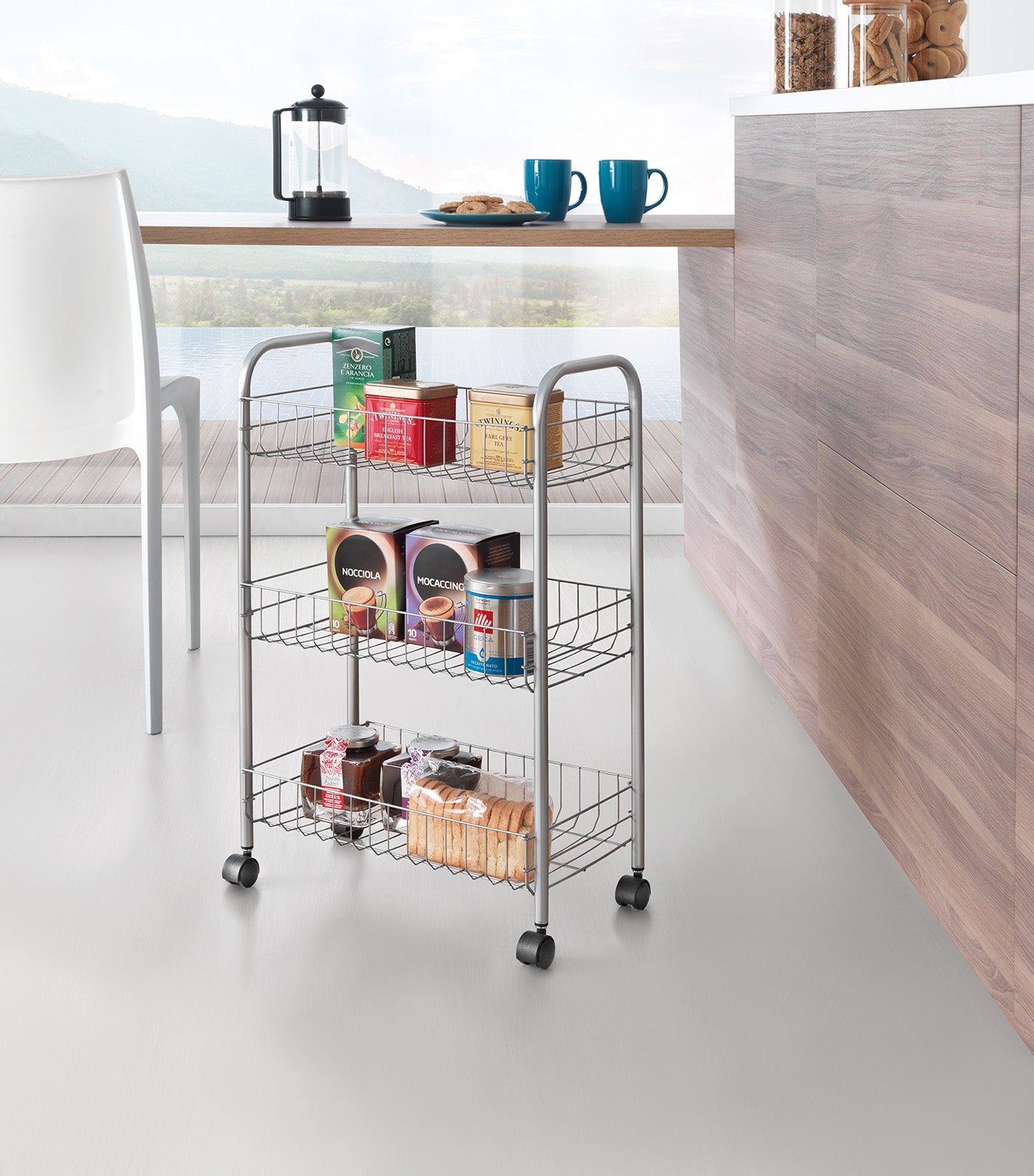 3T Rolling Cart Silver