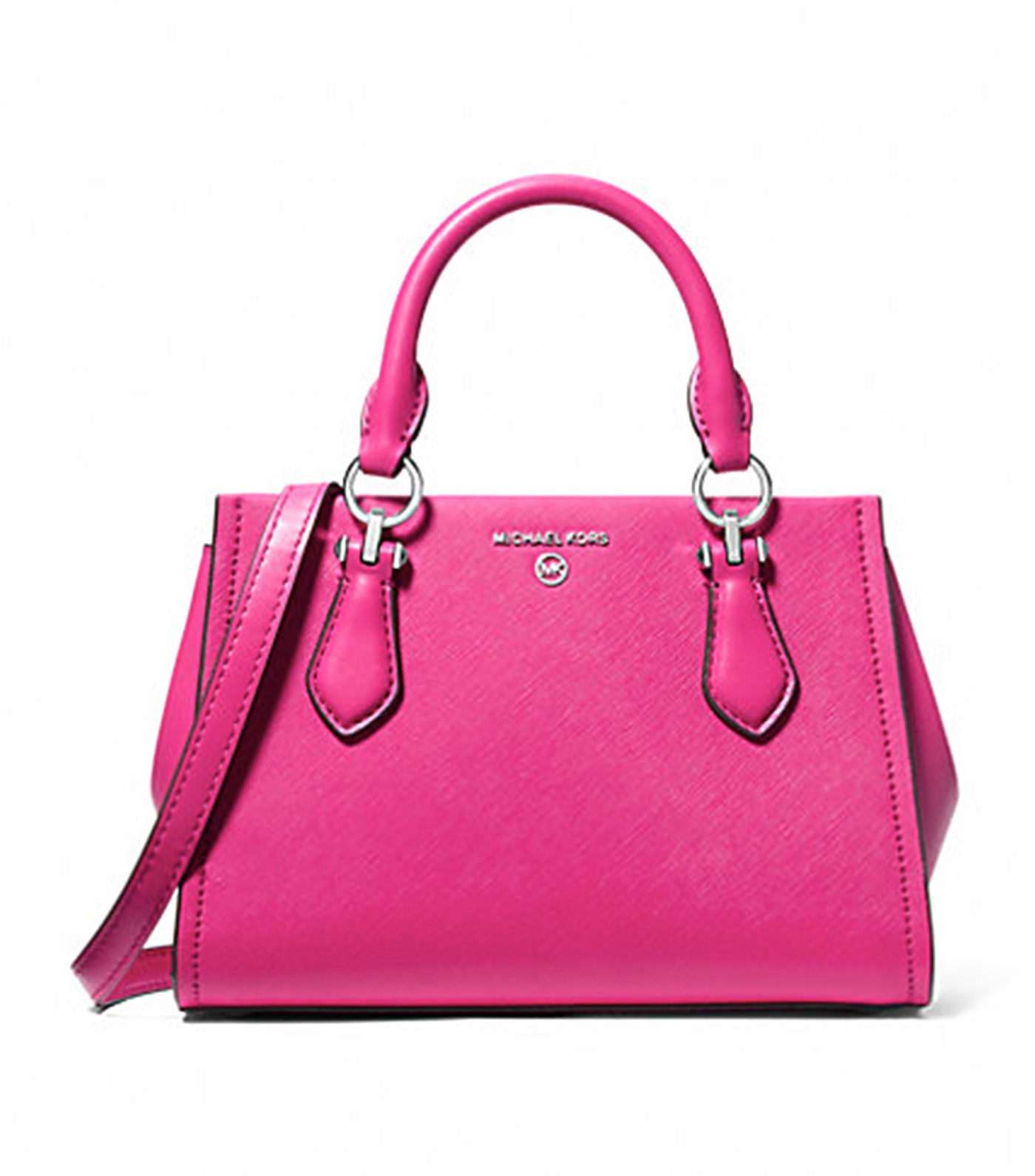 Marilyn Small Saffiano Leather Crossbody Bag Deep Fuchsia