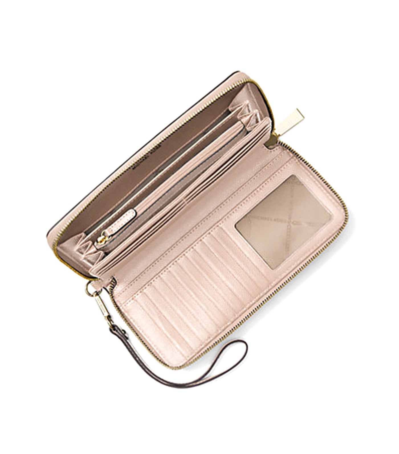 Leather Continental Wristlet Soft Pink