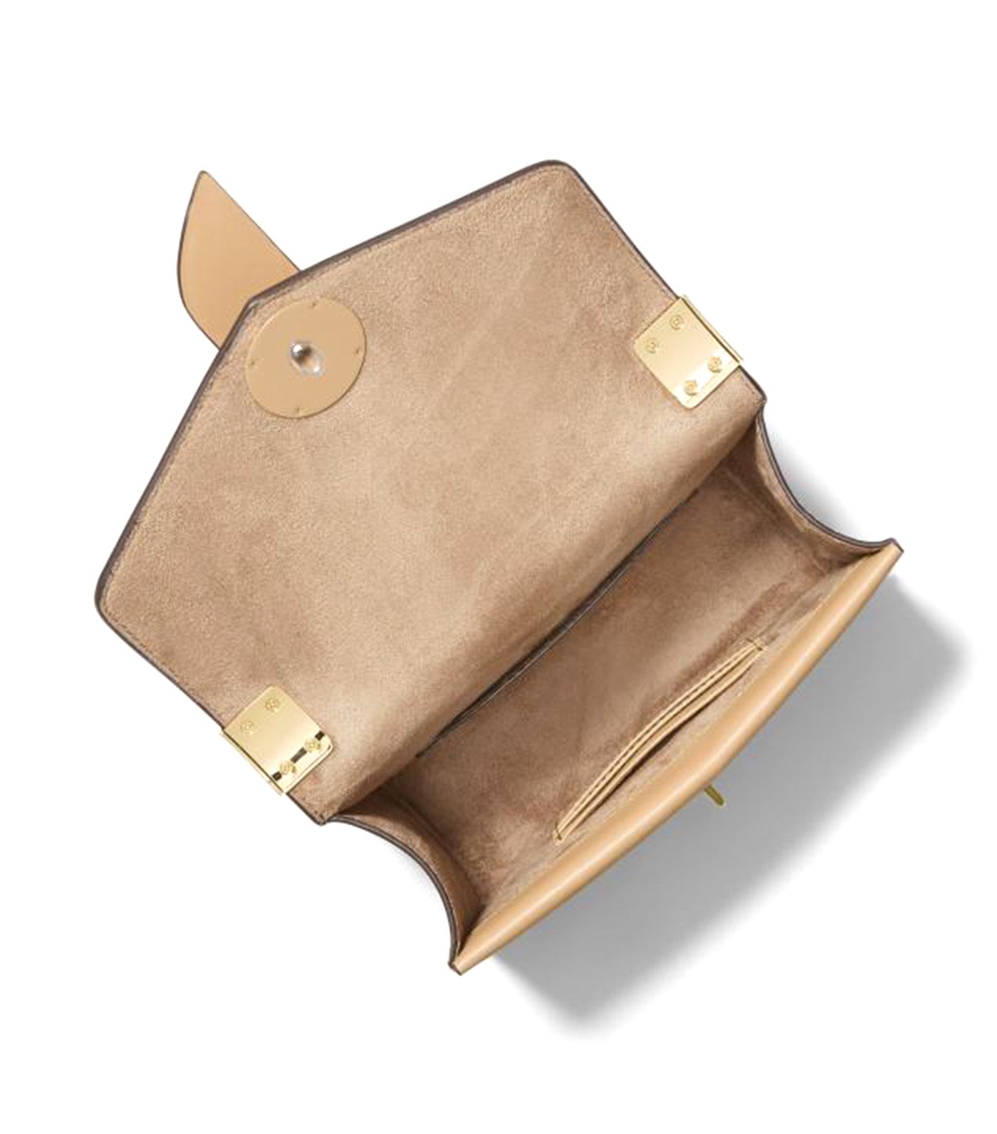 Greenwich Small Saffiano Leather Crossbody Bag Camel