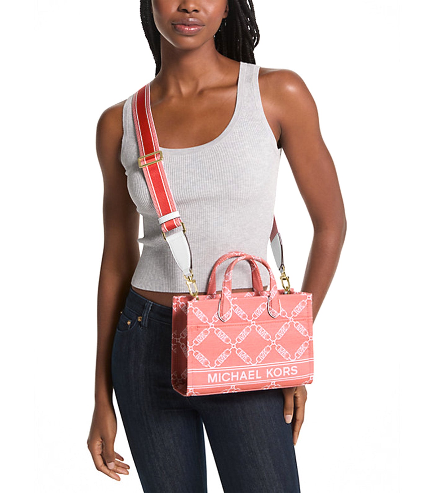 Gigi Small Empire Logo Jacquard Messenger